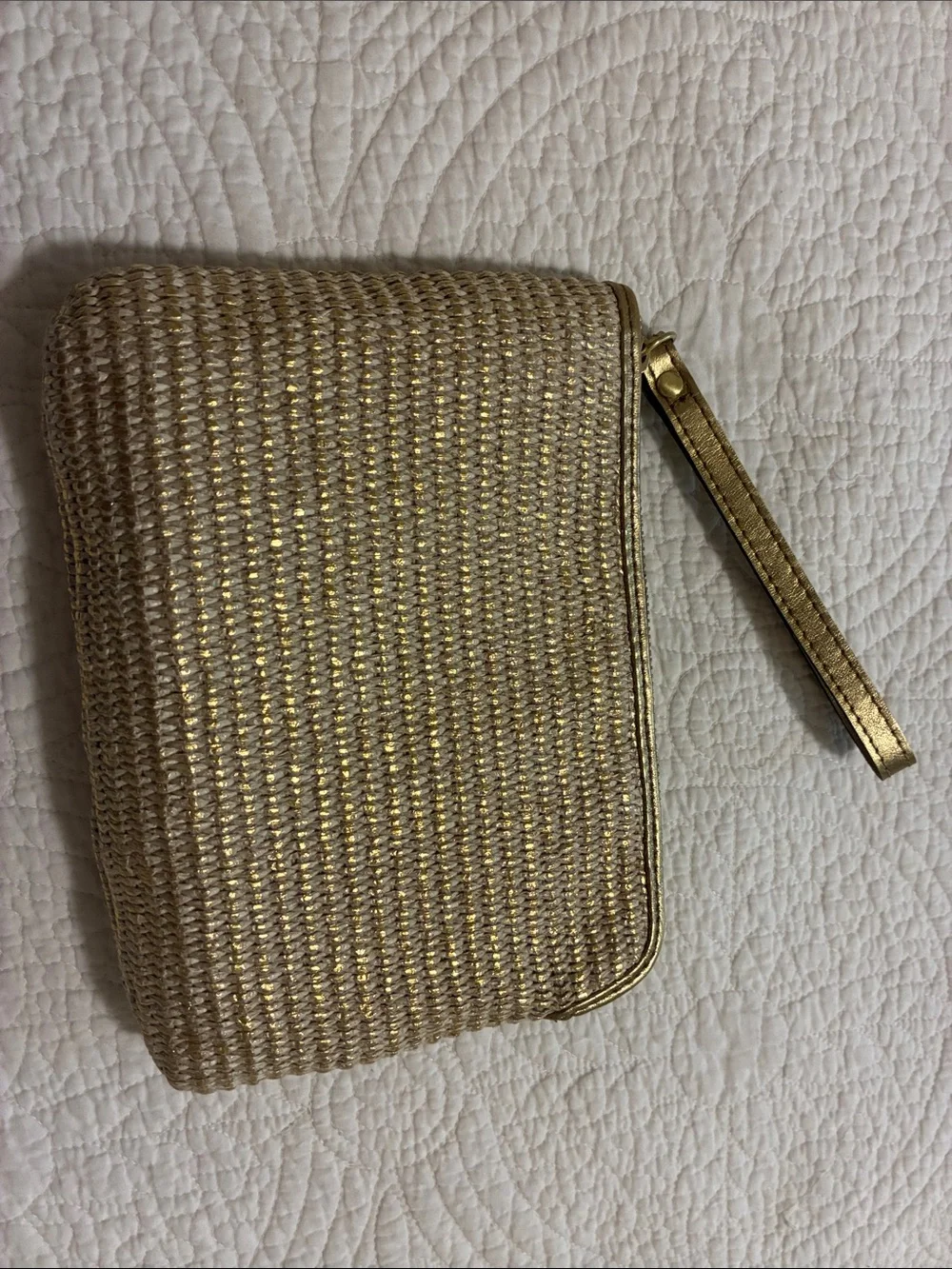 Patricia Nash Gold and Natural Woven Wristlet